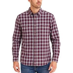 Even Tide Long Sleeve Button Up Shirt Burgundy Plaid NWT Men Size Medium